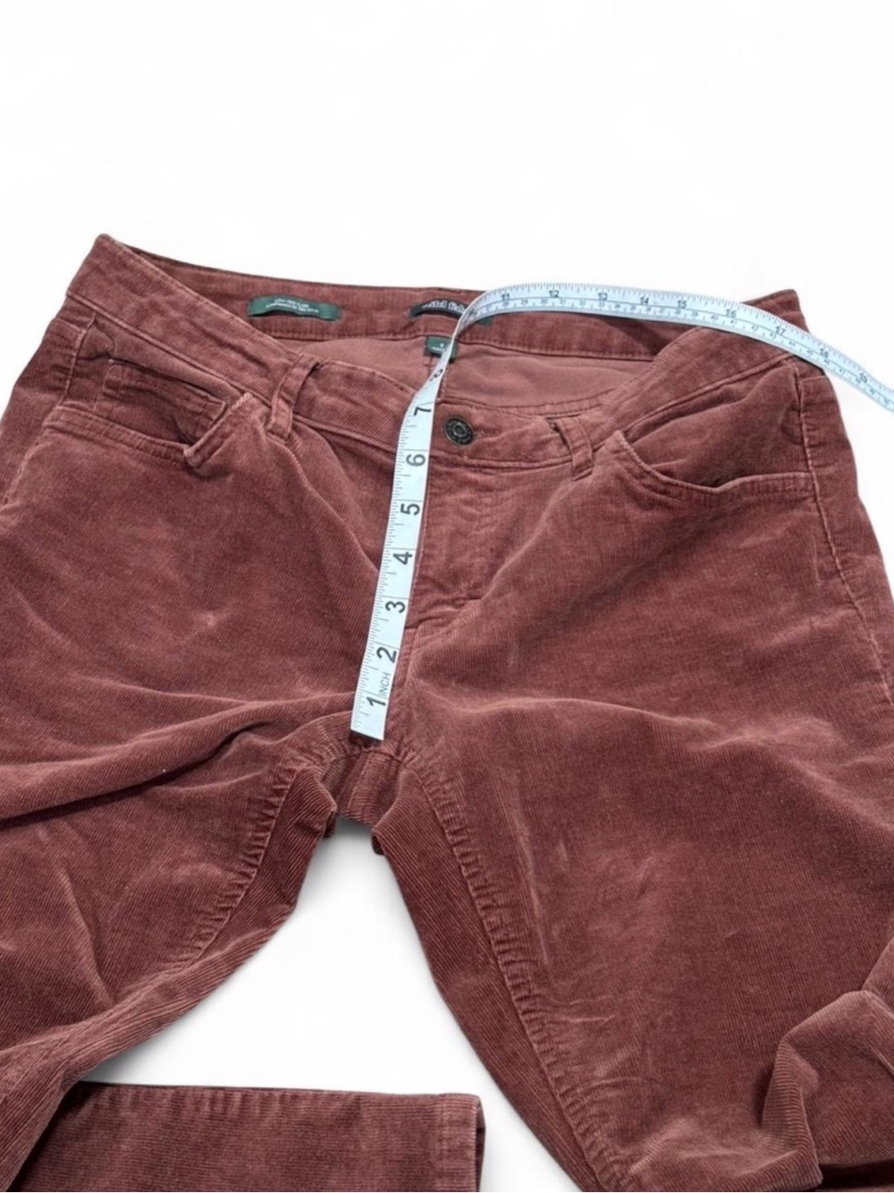 Corduroy Flare Pants in Dusty Brick Brown - Picture 6 of 7